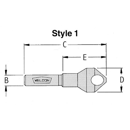 DRILL AMERICA .431"-7/8" 82 Degree Pilotless Countersink WELCS-36